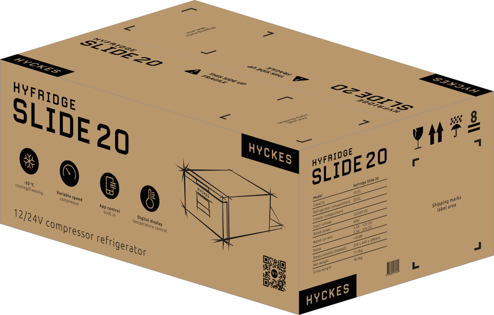 Hyckes HyFridge Slide packaging