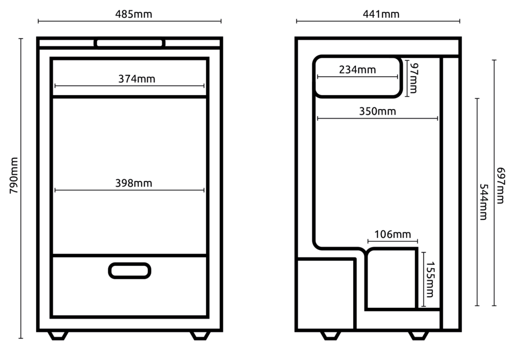 Hyckes HyFridge 85 crosssection